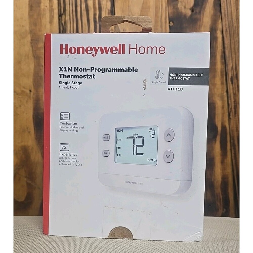 Honeywell Home X1N Non- Programmable Thermostat Single Stage RTH11B, Open Box